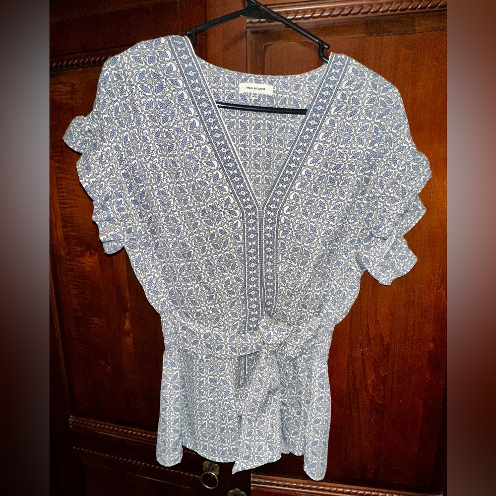 Loft Blue Patterned Blouse